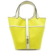 Pre-owned Leather handbags Hermès Vintage , Yellow , Dames