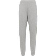 Grijze Katoenmix Broek met Logo Max Mara , Gray , Dames