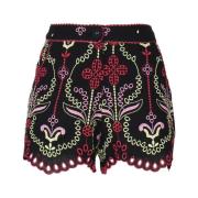 Bloemen Geometrische Katoen Linnen Shorts Charo Ruiz Ibiza , Multicolo...