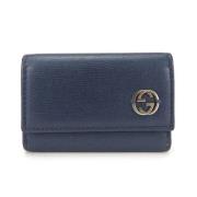 Pre-owned Leather wallets Gucci Vintage , Blue , Dames