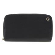 Pre-owned Leather wallets Gucci Vintage , Black , Dames