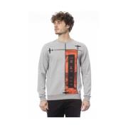 Grijze Katoenen Sweatshirt met Geribbelde Details Trussardi , Gray , H...