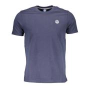 Blauw Katoenen T-Shirt met Logo North Sails , Blue , Heren