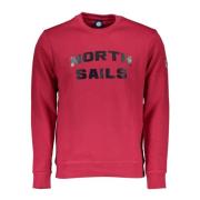 Rode Katoenen Trui met Logo Print North Sails , Red , Heren