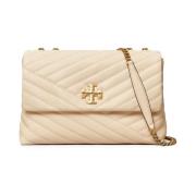 Gewatteerde Leren Schoudertas Roomwit Tory Burch , Beige , Dames