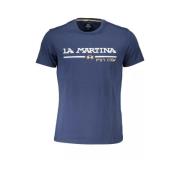 Blauw Katoenen T-Shirt, Korte Mouwen, Regular Fit La Martina , Blue , ...