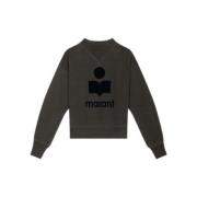 Katoenen Sweatshirt met Lange Mouwen en Logo Isabel Marant Étoile , Bl...