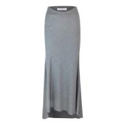 Grijze Gebreide Elastische Taille Rok Philosophy di Lorenzo Serafini ,...