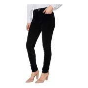 Blauwe Fluwelen Slim Fit Broek Pepe Jeans , Blue , Dames