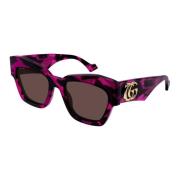 Roze Havana/Bruin Zonnebril Gucci , Multicolor , Dames