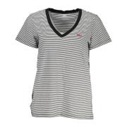 Zwart V-hals T-shirt Casual Elegantie Levi's , Multicolor , Dames