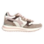 Roze Sneakers met Suede Inzetstukken W6Yz , Multicolor , Dames