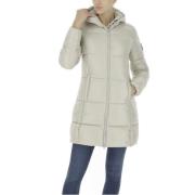 Gewatteerde Hoodie Jas Beige Save The Duck , Beige , Dames