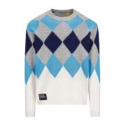 Grijze Cashmere Wol Trui Aw22 Moncler , Multicolor , Heren