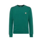 Katoenen sweatshirt met logo patch Maison Kitsuné , Green , Heren