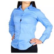 Stijlvol Licht Shirt Made in Italia , Blue , Dames