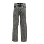 Grijze Wide Leg Jeans met 5 Zakken MM6 Maison Margiela , Gray , Dames