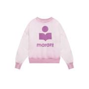 Versleten katoenen logo-sweatshirt Isabel Marant Étoile , Pink , Dames