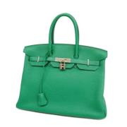 Pre-owned Fabric handbags Hermès Vintage , Green , Dames