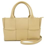 Pre-owned Leather totes Bottega Veneta Vintage , Beige , Dames