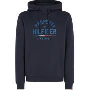 Blauwe Hoodie Sweatshirt Katoenmix Tommy Hilfiger , Blue , Heren