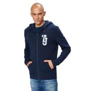 Blauwe Zip Hoodie met TH Logo Tommy Jeans , Blue , Heren