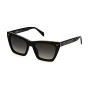 Cat-eye zonnebril met strass detail Blumarine , Black , Dames