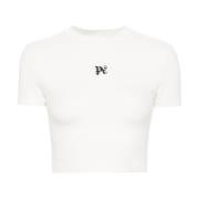 Witte T-shirts en Polos Palm Angels , White , Dames