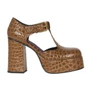 Bruine Krokodillenprint Mary Jane Sandalen Etro , Brown , Dames