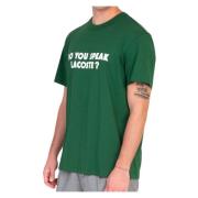 Feestelijke Print T-shirt Lacoste , Green , Heren