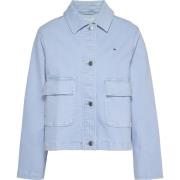 Vintage Gewassen Overhemd Stijl Jas Tommy Jeans , Blue , Dames