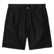 Linnenblend kniebroek met zakken Carhartt Wip , Black , Heren