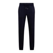 Navy Blauwe Fleece Joggers Moncler , Blue , Heren