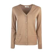 Bruine V-hals wollen trui Max Mara Studio , Brown , Dames