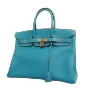 Pre-owned Fabric handbags Hermès Vintage , Blue , Dames