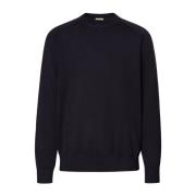 Kasjmier Jacquard Crewneck Sweater Massimo Alba , Blue , Heren