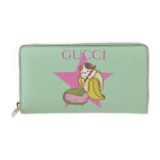 Pre-owned Leather wallets Gucci Vintage , Green , Dames