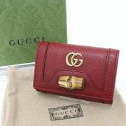 Pre-owned Leather key-holders Gucci Vintage , Red , Dames