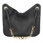 Pre-owned Leather shoulder-bags Valentino Vintage , Black , Dames