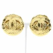 Pre-owned Metal earrings Chanel Vintage , Yellow , Dames