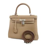 Pre-owned Fabric handbags Hermès Vintage , Beige , Dames