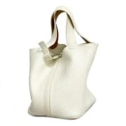 Pre-owned Fabric handbags Hermès Vintage , White , Dames