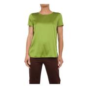 Casual Katoenen T-Shirt Max Mara , Green , Dames