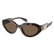 Ovale Empire Zonnebril Bruin Havana Michael Kors , Brown , Dames