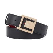 Omkeerbare Leren Riem met Gesp Piquadro , Black , Dames