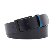 Blauwe Leren Riem Gesp Piquadro , Blue , Heren