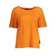 Oranje Linnen T-shirt met korte mouwen Gant , Orange , Dames