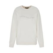 Witte Sweater met Voorlogo Detail Armani Exchange , White , Dames