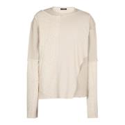 Lange mouwen multi-materiaal T-shirt Balmain , Beige , Heren