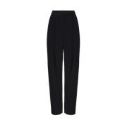 Zwarte Wijde Pijp Crepe Broek Pinko , Black , Dames